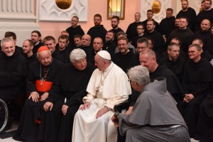 papież franciszek u franciszkanów w krakowie